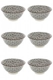 Set boluri, 6 piese, 690 ml, Portelan, Negru