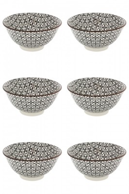 Set boluri, 6 piese, 690 ml, Portelan, Negru foto