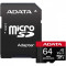 Card ADATA Endurance 64GB MicroSDXC Clasa 10 UHS-I + Adaptor