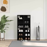vidaXL Dulap Pantofi 2 buc Stejar Negru 52.5x30x50 cm Pantofar Hol Modern Rafturi Multiple Lemn