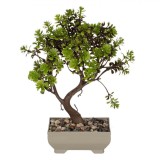 Bonsai Artificial Decorativ, Ghiveci Bej 26cm, Plante Artificiale, Interior/Exterior