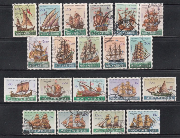 Mozambic 1963 - Evoluția navelor cu p&acirc;nze, Stampilat