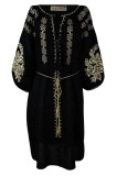 Rochie traditionala R24, negru darth vader , marimea 3XL, Bumbac
