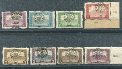 1919 , Mi 37 II - 44 II , Emisiunea Oradea / timbre PARLAMENT - serie MNH foto