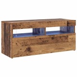 Cumpara ieftin Dulap TV cu lumini LED lemn vechi 90x35x40 cm lemn prelucrat