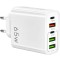 Incarcator cu 5 porturi, 2 x Type-C, 3 x USB, incarcare rapida, 65 W, universal, alb