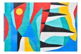 Tablou Canvas Abstract Multicolor - Artă Contemporană Vibrantă, 39 x 26 cm, CMCLASS
