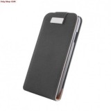 Husa Flip Piele Samsung Galaxy Ace 2 I8160 Slim Negru Metal