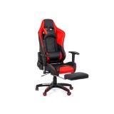 Scaun gaming OFF 306, spatar rabatabil, cotiere reglabile, piele ecologica, suport picioare, perna cervicala si lombara, inaltime ajustabila, 110 kg