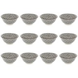 Set boluri, 12 piese, 690 ml, Portelan, Negru