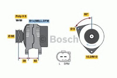 Generator / Alternator AUDI A4 (8E2, B6) (2000 - 2004) BOSCH 0 986 044 330 foto