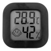 Termometru si higrometru digital, LCD, de camera, masurare -10 C + 70 C, plastic, 45 x 45 x 13 mm, negru, Dactylion