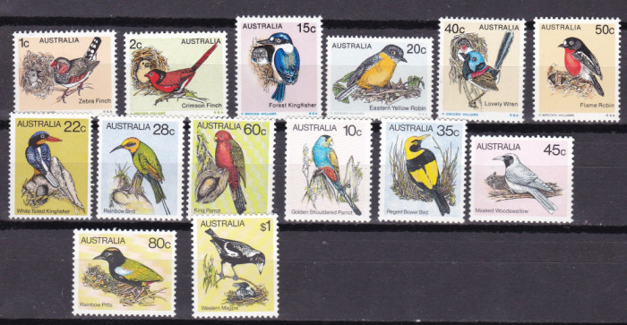 Australia 1979/80 fauna pasari 3 serii MNH