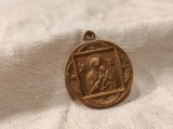 MEDALION foarte vechi FRANTA 1900 rar FECIOARA MARIA cu PRUNCUL ISUS de colectie