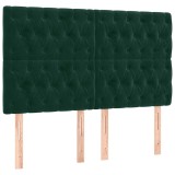 Cumpara ieftin Tablie de pat verde inchis 160x7x118/128 cm catifea
