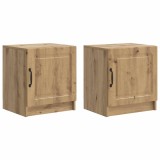 vidaXL Dulap de noapte 2 pcs Stejar Artizanal 43 x 34,5 x 47 cm 895734