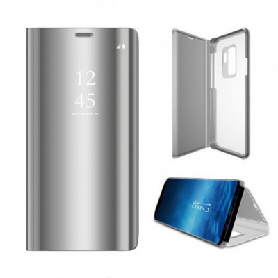 Husa Flip Carte CLEAR VIEW Samsung A025G Galaxy A02s Silver Bulk foto
