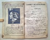 Carnet de asigurare eliberat de Casa Nationala a Asigurarilor Sociale din Bucuresti, 1945