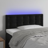 VidaXL Tăblie de pat cu LED, negru, 100x5x78/88 cm, catifea