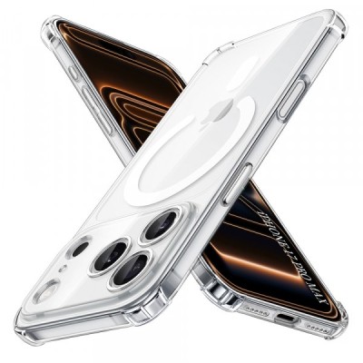 Husa MagSafe pentru Apple iPhone 17 Pro Max, Techsuit, Shockproof, Transparenta foto