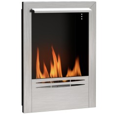 HOMCOM Șemineu pe Bioetanol de Perete cu Arzător 0,9L pentru Durată 3,3 Ore și Acoperire 20m&sup2;, 48x18x59 cm, Argintiu | Aosom Romania