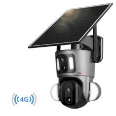 Camera Supraveghere Dual Camera 6MP, 4G 3K Ultra HD, Incarcare Solara, Rotire Din Aplicatie, Rezistenta La Apa IP 66