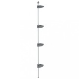 Raft de colt pentru dus telescopic 4 niveluri argintiu aluminiu