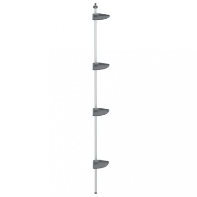 Raft de colt pentru dus telescopic 4 niveluri argintiu aluminiu foto