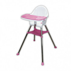 Scaun de masa pentru bebe Doloni, alb cu roz
