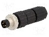 Conector M8, 4 pini, clasa etanseitate IP67, HIRSCHMANN - 933407100 ELST 4008 V
