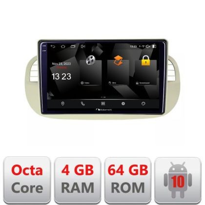Navigatie Fiat 500 intre anii 2007-2015 Android Octa Core 720p 4+64 DSP 360 camera carplay android auto CarStore Technology