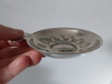 Cupa somelierului degustare vin, metal inoxidabil, 8cm diametru, somelier, marcata Foire de Montceau-les-Mines, Forges de Gueugnon