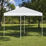 Cumpara ieftin Pavilion pentru gradina/comercial, cadru metalic, material Oxford, pliabil, cu inaltime ajustabila, alb, 2.45x2.45x2.45 m