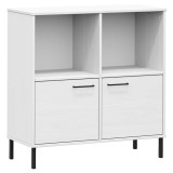 Cumpara ieftin Biblioteca cu picioare metalice OSLO, alb, 90x35x90,5 cm, lemn