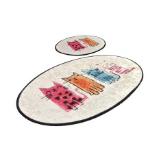 Set 2 Covorase baie Baby Cats, 60 x 100 cm, 50 x 60 cm, Antiderapant, Multicolor