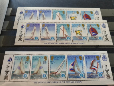 3 Blocuri timbre Insulele Solomon, stare MNH, navigatie foto