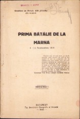 K16 Prima batalie de la Marna 4 - 14 septembrie 1914 de gen. Ion Jitianu 1930 foto