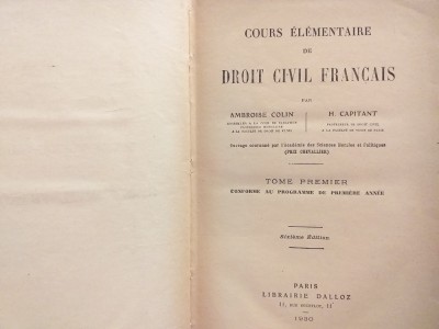 Drept civil francez- Colin/Capitant foto