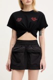 Diesel fusta O-CEAN SKIRT culoarea negru, mini, evazati, A16818.0AKAD