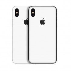 Set Doua Folii Skin Acoperire 360 Compatibile cu Apple iPhone XS Max Wrap Skin Alb Lucios