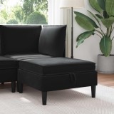 vidaXL Taburet cu depozitare Negru Catifea 42027138