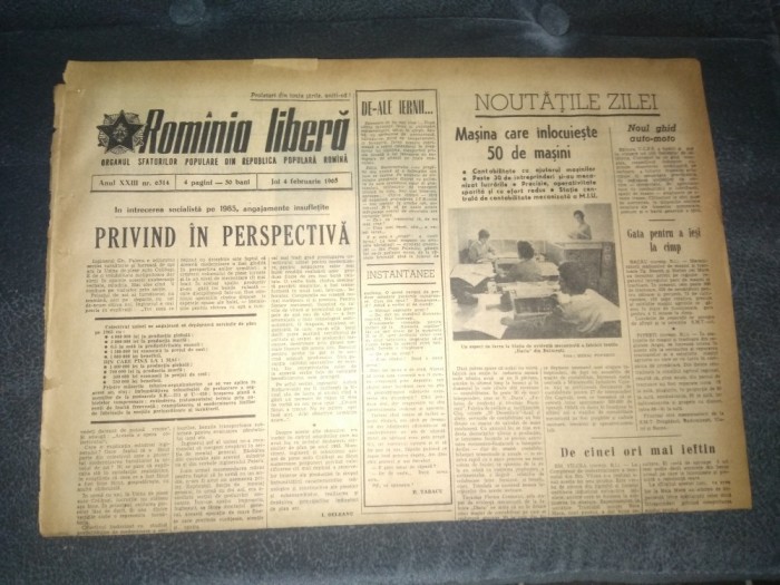 ZIARUL ROMANIA LIBERA 4 FEBRUARIE 1965