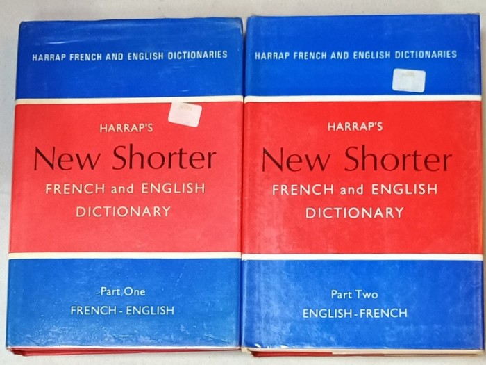 HARRAP &#039;S NEW SHORTER , FRENCH AND ENGLISH DICTIONARY , FRENCH - ENGLISH / ENGLISH - FRENCH , 1974