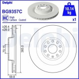 Disc frana Tesla Model S (5yjs), Model X (5yjx), Spate, 365X28mm, ventilat, DELPHI
