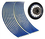 Set 16 ornamente Reflectorizante pentru jante auto, moto, culoare Albastra FAVLine Selection