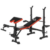 HOMCOM Bancă Multifuncțională Reglabilă cu Suport pentru Bară, Bancă de Greutăți din Oțel și Plastic, 175x139x127 cm, Negru | Aosom Romania
