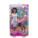 Barbie set de joaca papusa barbie bruneta face cariera dentist