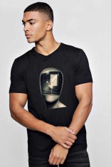 Tricou barbati negru - Dali - Globul - 2XL