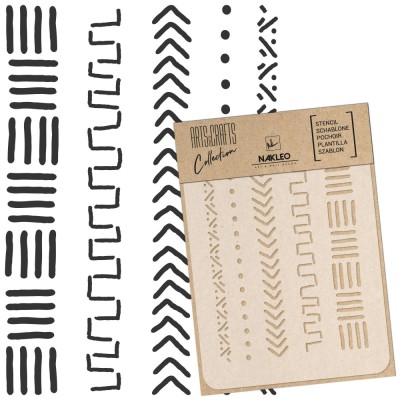 Reutilizabil Șablon - Craft - Scrapbooking // MUDCLOTH ELEMENTE #2 - A4 (21x30cm) foto