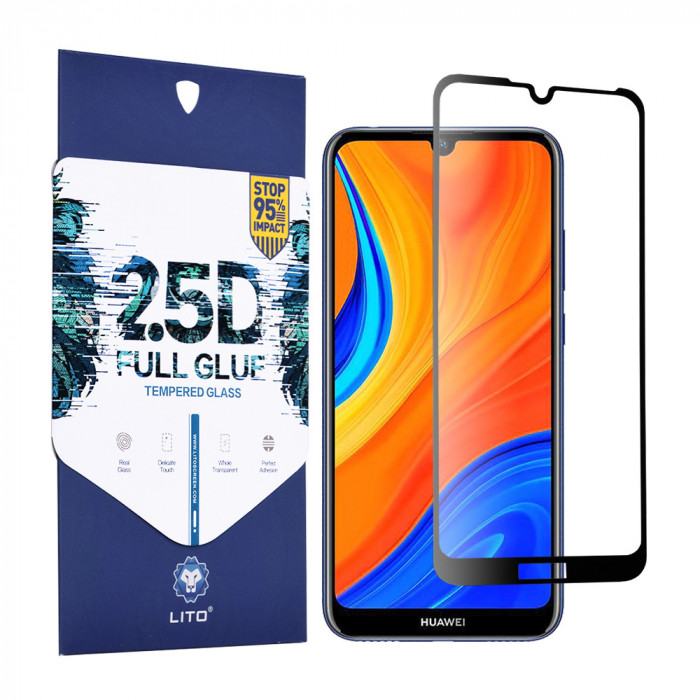 Folie pentru Huawei Y6 2019 / Y6s 2019 / Y6 pro 2019, Lito 2.5D FullGlue Glass, Black